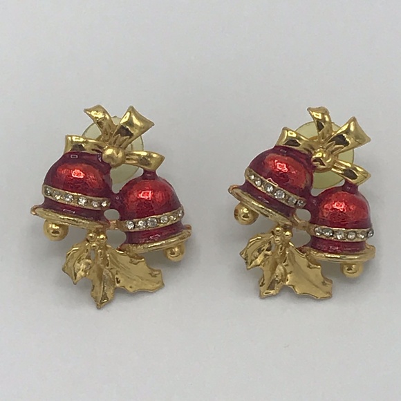 Holiday Red Bell Earrings - Picture 1 of 5